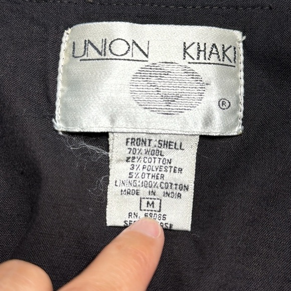 Vintage Union Khaki Red Green Wool Blend Vest Size Medium 90s - Picture 7 of 8